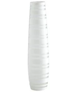 Cyan White Matte Stripe Vase - Medium Accessories