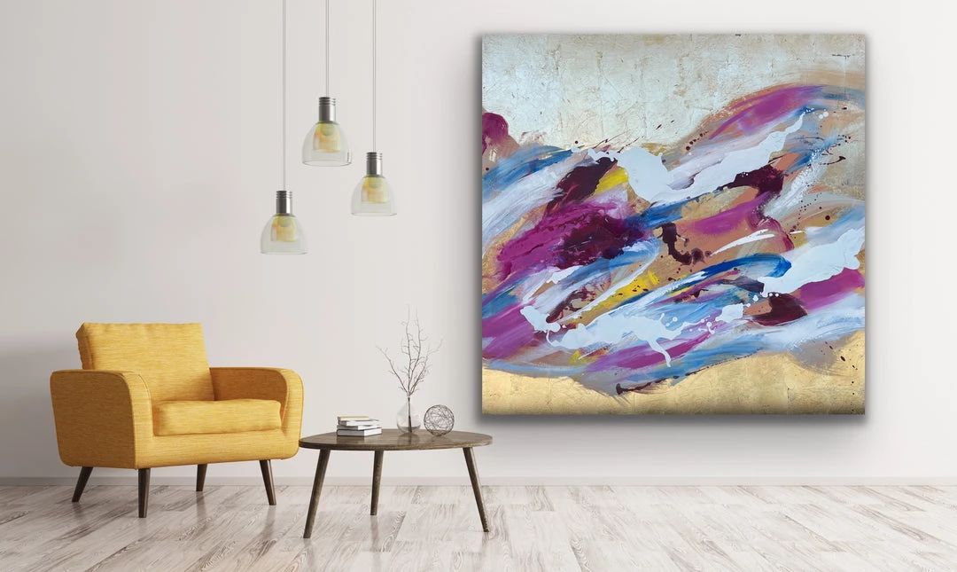 Jessica M Chaix Golden Joy - 48”x48” Original Art 1 Jessica M Chaix Golden Joy - 48”x48” Original Art