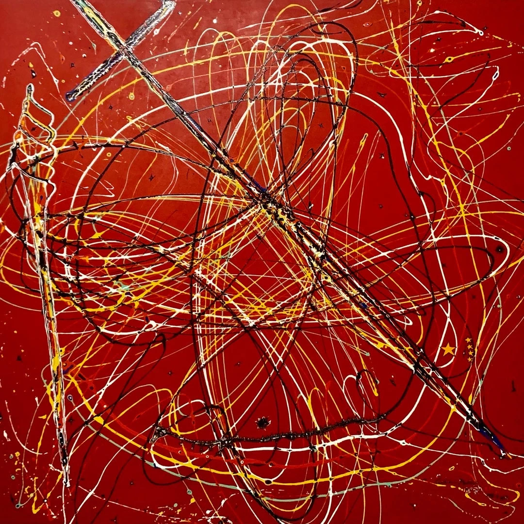 Gabino Martinez Original Art Art Of War - 67”W X 67”H 2 Gabino Martinez Original Art Art Of War - 67”W X 67”H