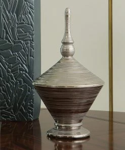 Global Views Nifty Lidded Jar Silver - Large