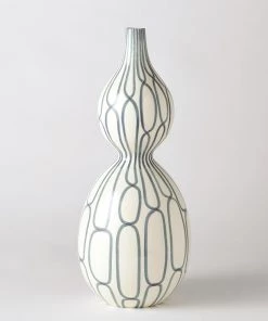 Global Views Double Blue Bulb Vase - Large