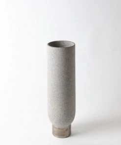 Global Views Silver Banded Vase Grey- Medium