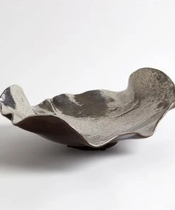 Global Views Wave Platter - Platinum Crackle Accessories