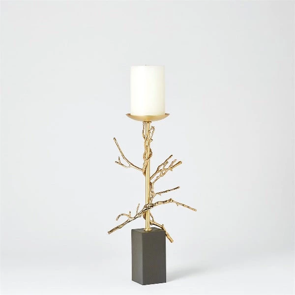 Global Views Accessories Twig Brass Candleholders - Small 1 Global Views Accessories Twig Brass Candleholders - Small