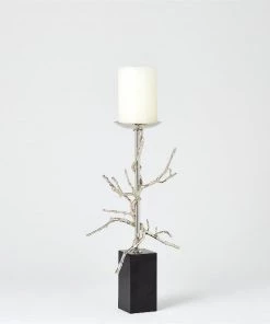 Global Views Accessories Twig Nickel Candleholders - Large
