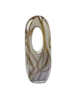 Global Views Swirl Vase Amber/Grey- Medium