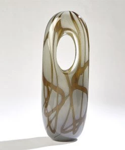 Global Views What's New Swirl Vase Amber/Grey- Large