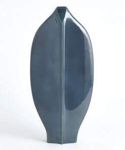 Global Views What's New Center Ridge Vase Large- Blue
