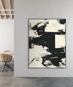 LeftBank Art Dark Patches - Natural Canvas Art Abstract Art