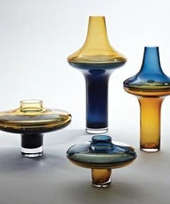 Global Views Accessories Tall Cobalt Over Amber Vase - Small