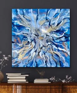 Jessica M Chaix Blue Agate III - 36”W X 36”H Original Art