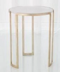 Global Views Channel Accent Table - Silver Leaf Small Furnishings