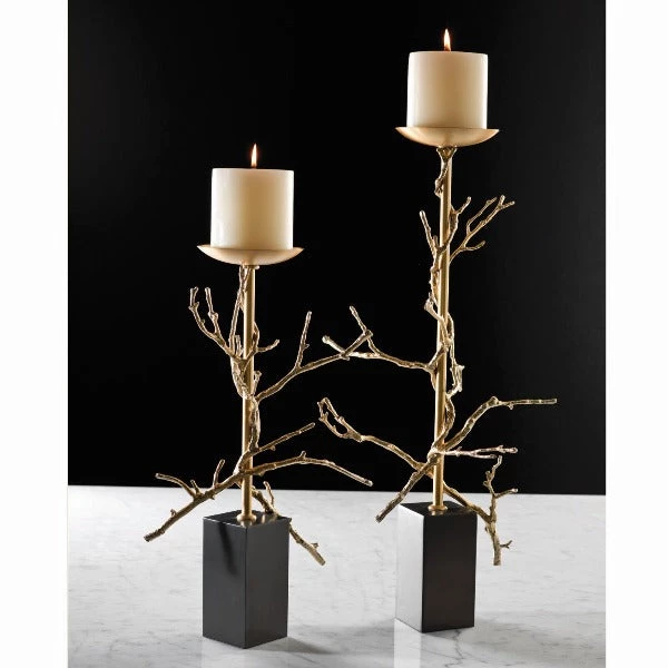 Global Views Accessories Twig Brass Candleholders - Small 2 Global Views Accessories Twig Brass Candleholders - Small