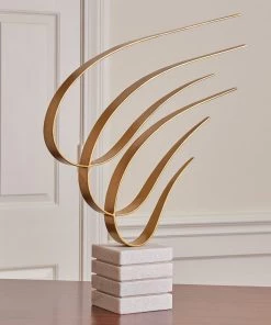 Global Views Swoosh Sculpture - Gold