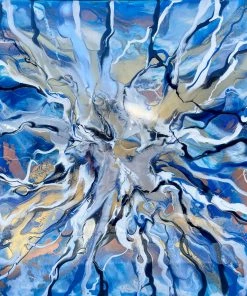 Jessica M Chaix Blue Agate III - 36”W X 36”H Original Art 5 Jessica M Chaix Blue Agate III - 36”W X 36”H Original Art