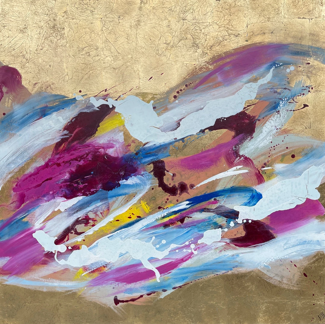 Jessica M Chaix Golden Joy - 48”x48” Original Art 2 Jessica M Chaix Golden Joy - 48”x48” Original Art