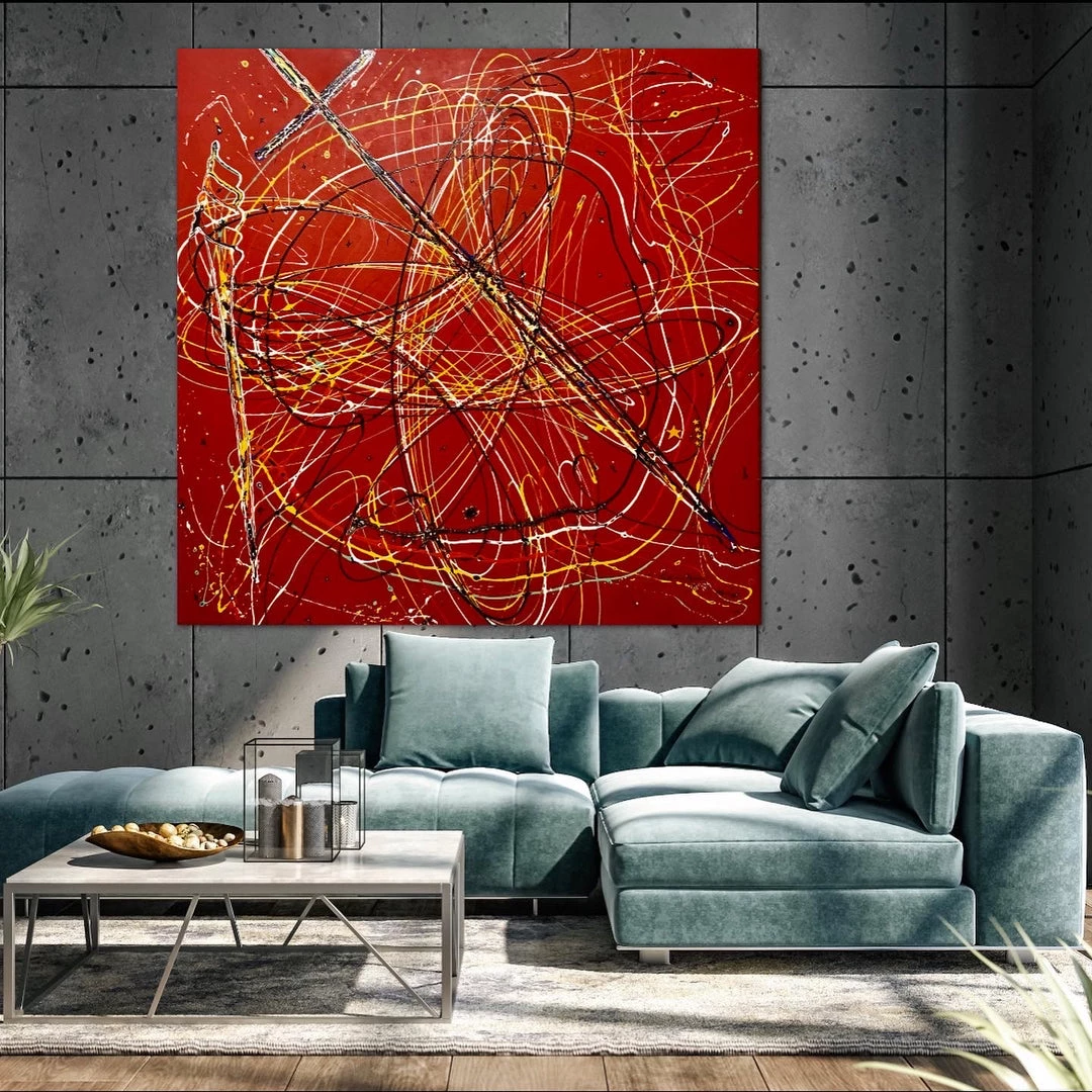 Gabino Martinez Original Art Art Of War - 67”W X 67”H 1 Gabino Martinez Original Art Art Of War - 67”W X 67”H