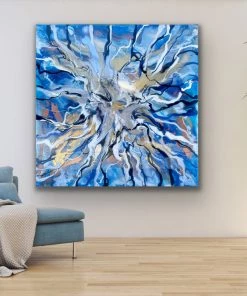 Jessica M Chaix Blue Agate III - 36βW X 36βH Original Art