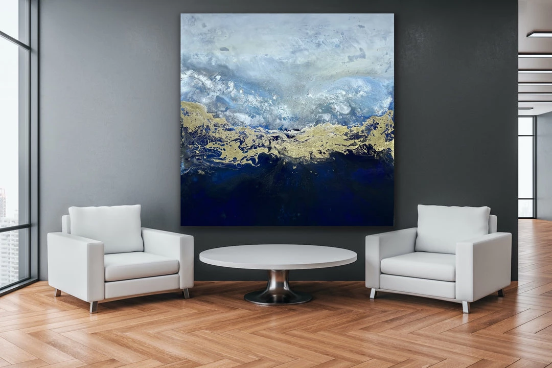Jessica M Chaix Deep Ocean - 48” X 48” Original Art 2 Jessica M Chaix Deep Ocean - 48” X 48” Original Art