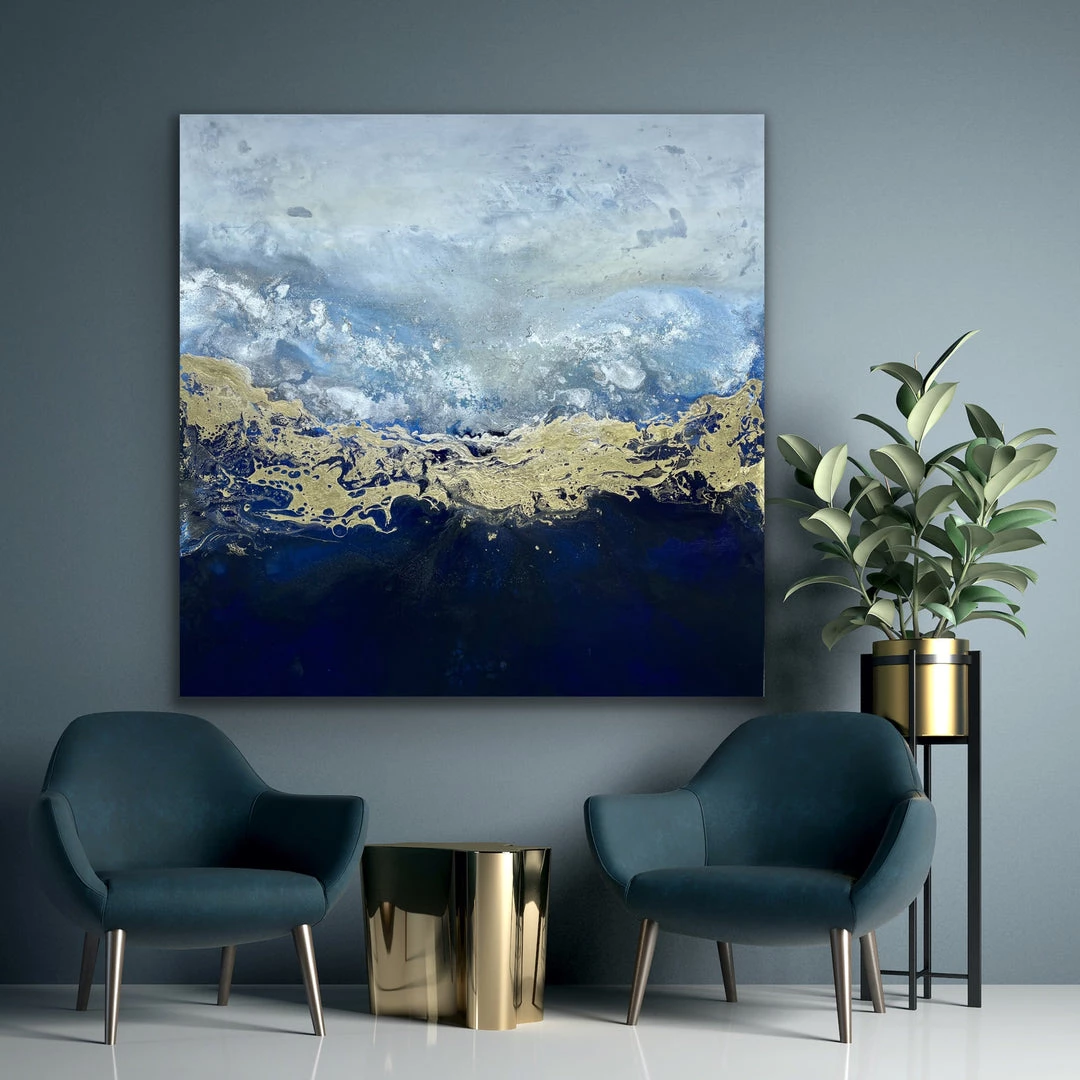 Jessica M Chaix Deep Ocean - 48” X 48” Original Art 1 Jessica M Chaix Deep Ocean - 48” X 48” Original Art
