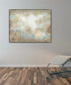 LeftBank Art Gilded Aspen Trees On Linen Canvas Abstract Art