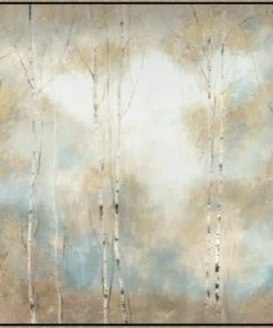 LeftBank Art Gilded Aspen Trees On Linen Canvas Abstract Art