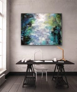 Mike Salcido Midnight Pond - 24”W X 30”H Original Art