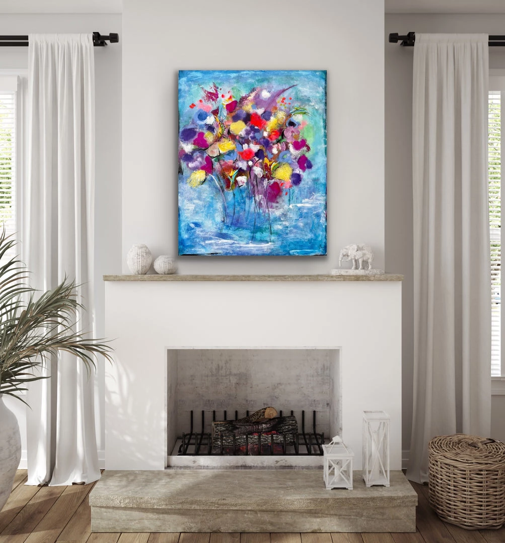 Mike Salcido Original Art The Flower Duet - 30”W X 24”H 1 Mike Salcido Original Art The Flower Duet - 30”W X 24”H