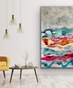 Jessica M Chaix Colorful Waves - 48"x48" (SOLD)