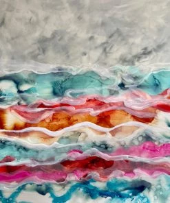 Jessica M Chaix Colorful Waves - 48"x48" (SOLD)