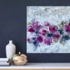 Jessica M Chaix Original Art Magenta Flowers - 24" X 24"