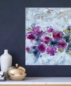 Jessica M Chaix Original Art Magenta Flowers - 24" X 24"
