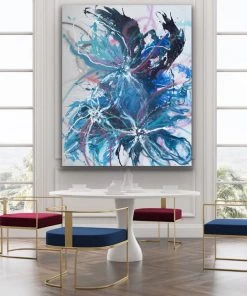 Jessica M Chaix Original Art Modern Flowers - 48”H X 60”W