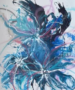 Jessica M Chaix Original Art Modern Flowers - 48”H X 60”W