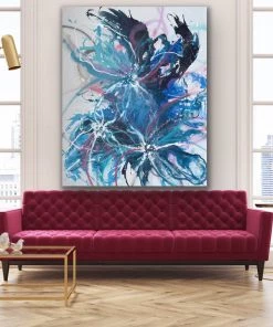Jessica M Chaix Original Art Modern Flowers - 48”H X 60”W