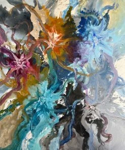 Jessica M Chaix Mystic Flowers - 48”W X 60”H