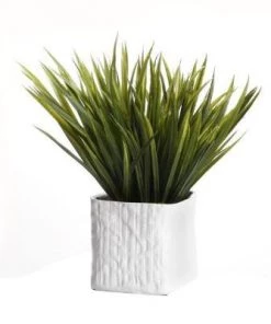 Lux Art Silks Grass/White Ceramic - Small