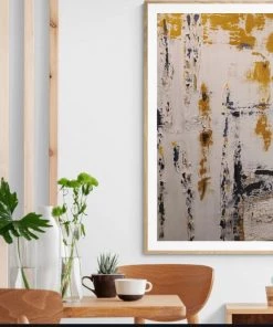 Nikia Coleman Sophia's Sunshine On Cool Waters (White & Gold) - 24"W X 36"H Original Art