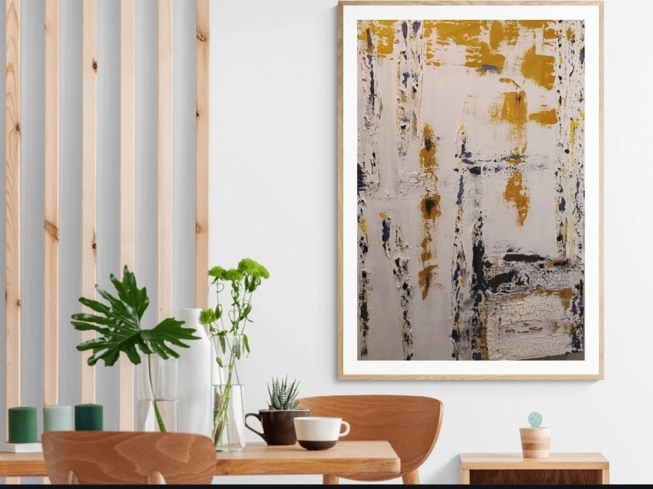 Nikia Coleman Sophia's Sunshine On Cool Waters (White & Gold) - 24"W X 36"H Original Art 1 Nikia Coleman Sophia's Sunshine On Cool Waters (White & Gold) - 24"W X 36"H Original Art