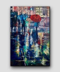 Ishra Mohaymen Girl In A Rush - 24”W X 36”H Original Art