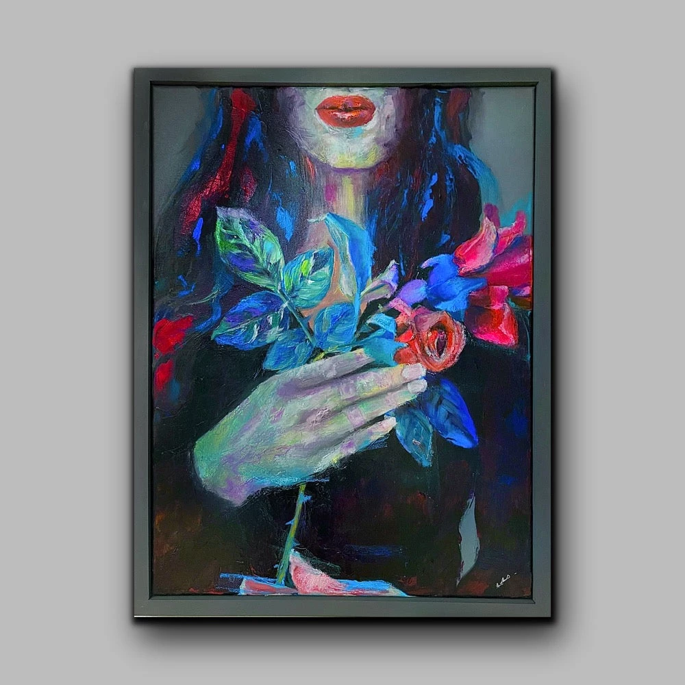 Ishra Mohaymen This Rose Has Thorns - 18”W X 24”H Original Art 2 Ishra Mohaymen This Rose Has Thorns - 18”W X 24”H Original Art