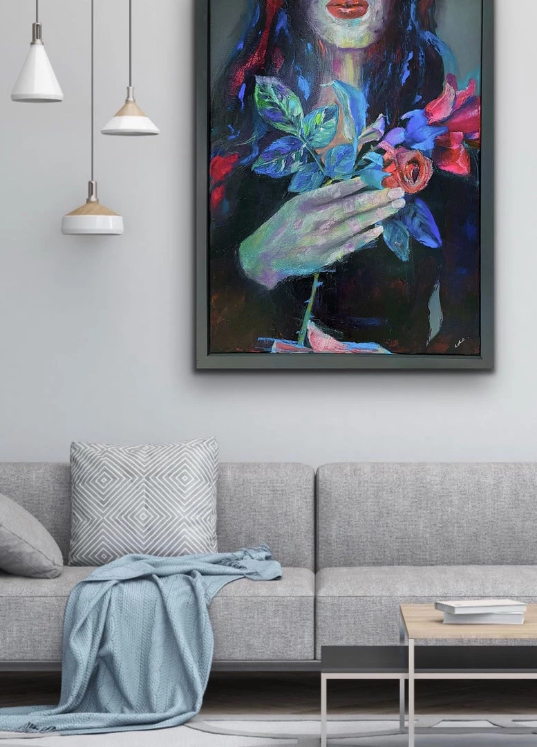 Ishra Mohaymen This Rose Has Thorns - 18”W X 24”H Original Art 1 Ishra Mohaymen This Rose Has Thorns - 18”W X 24”H Original Art